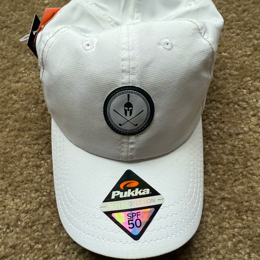 NWT Michigan state spartan white golf is adjustable ball cap pukka